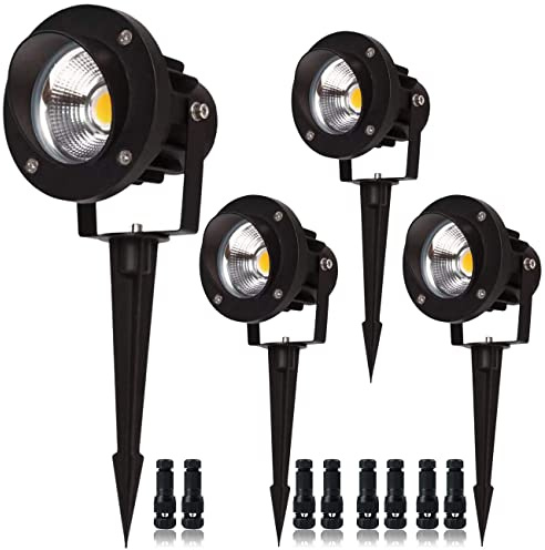 EAGLOD 20W Led Spotlights Outdoor Landscape Lights,Low Voltage Led Landscape Lighting, 12V ~24V AC/DC Waterproof Landscape Spotlights with Stake for Tree Flag Lights 3000K Ultra Warm White (4Pack)