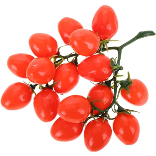 DOITOOL Künstliche Kirschtomaten Lebensechte Tomate Aus Kunststoff Für Heimdekoration Partys Fotoshootings Büro Geschäft Und Supermarkt 1 Stück