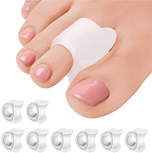 Aulese Toe Separators for Overlapping Toes - 8 Pack Gel Bunion Corrector Big Toe Straighteners for Pain Relief, Soft Hallux Valgus Correctior Hammer Toe Spacers for Active Lifestyle
