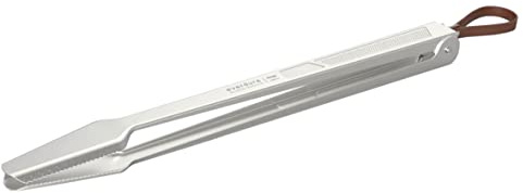 Grillzange Everdure Quantum Steel Serie, Länge: 355 mm, lebensmittelsicher, mit praktischem Aufhänger aus Leder, Profi-Qualität