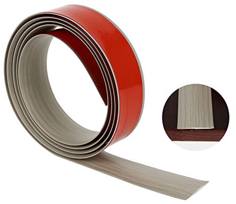 Btstil Übergangsleiste Selbstklebend, Vinyl Boden Abdeckleiste Übergangsleiste Ausgleichsprofil Übergangsschiene Bodenprofil zum Kleben für Laminat & Parkett, Türschwelle (Graues Holz, 3M)