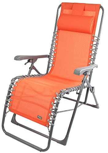 AKTIVE Silla de Playa Plegable antivuelco, Peso máximo soportado 150Kg., Estable y Resistente, Reclinable con Ajuste de posición, Medidas pos. Silla 52x73x106 cm, Medidas pos. tum (61080)