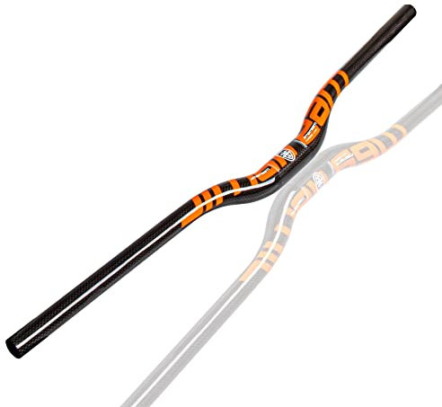 ZCXBHD MTB Carbon Lenker 31,8mm Mountainbike Fahrrad Lenker 580/600/620/640/660/680/700/720/740/760mm Extra Langer Riser Lenker (Color : Orange, Size : 660mm)