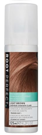 ROOT PERFECT 125ML LIGHT BROWN, Root Touch Up Spray, Instant Root Concealer for Grey Coverage, Temporary Hair Colour Spray, Quick-Dry, Hair Disguise Solution