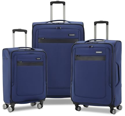 Samsonite Ascella 3.0 Softside Expandable Luggage with Spinner Wheels, 3-Piece Set (20/24/28), Sapphire Blue
