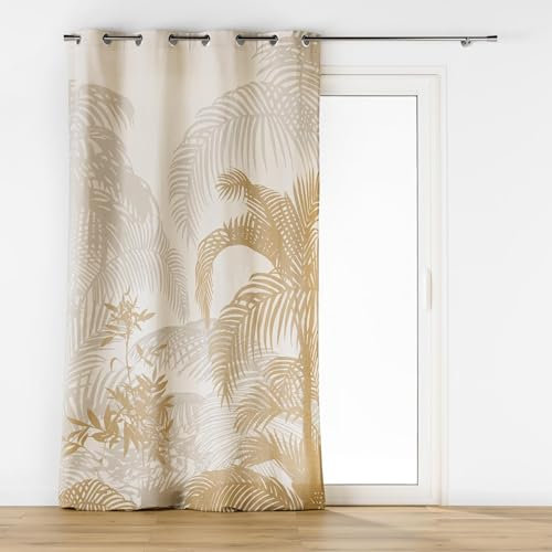 douceur d'intérieur Baobab - Cortina con ojales (140 x 260 cm), algodón/poliéster estampado