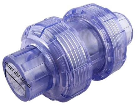 YUANYAO Clapet Anti-Retour en PVC Transparent, Type à Douille, Rabat de réservoir d'aquarium, Double Joint de Tuyau d'eau, clapet Anti-Retour, 20~63mm(32mmFlap Check Valve)