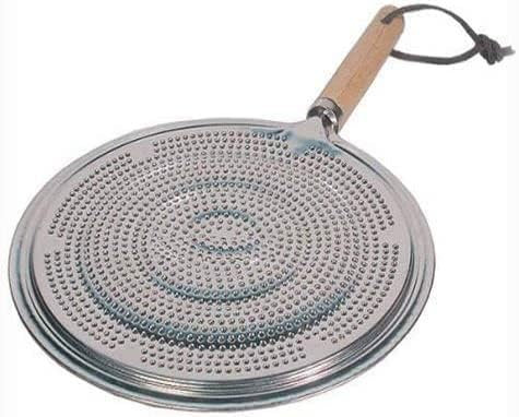 Barbeque Stainless Steel Wire Roaster Ideal for Roti Roast, Papad Roaster Chapati Toast, Paneer tandoor net Grill Wooden Handle (Round Simmer Ring - 21.5cm)