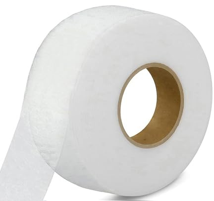 50 Meter Saumband zum Aufbügeln Weiß Bügelband 50 mm Breit Bügelsaumband Selbstklebende Nahtband zum Reparieren von Stoff, Gardinen, Hosen, Kleidung ohne nähen Iron on Hem Tape (50 M-5 cm Weiss)