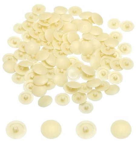 sourcing map Screw Caps, 108Pcs 12mm - Plastic Self-Tapping Screw Cap Covers, Decorative Cover Hole Plug for Diameter 7-8mm Flat Phillips Screw (Cream)