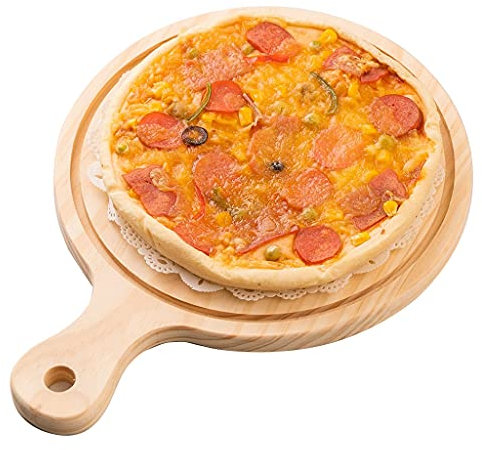 CHFYIJYHM Tabla de paleta de pizza con asa para hacer pizza, queso, frutas, pasteles, frutas y queso (31 x 22 x 2 cm)