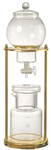 Cold Brew Drip Tower, Cold Brew Drip Tower,Ice Cold Brew Dripper Coffee Tower, 600ml Cold Brew Drip Coffee Maker, Adjustable Valve, Reusable, Stainless Steel Stand, DIY Ice Coffee Brew Tower
