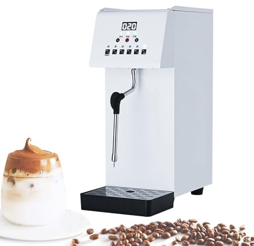 Montalatte Professionale | Montalatte Da 6 L/1,5 Galloni | Macchina Per Acqua Bollente A Vapore Con Schermo A Led | Getto Di Vapore A 360° | Per Caffè Espresso, Tè, Dessert, Bar