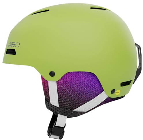 Giro Crue MIPS Casque de ski et de planche à neige pour enfants, jeunes, garçons et filles, vert fluo mat, taille M (55,5 à 59 cm)