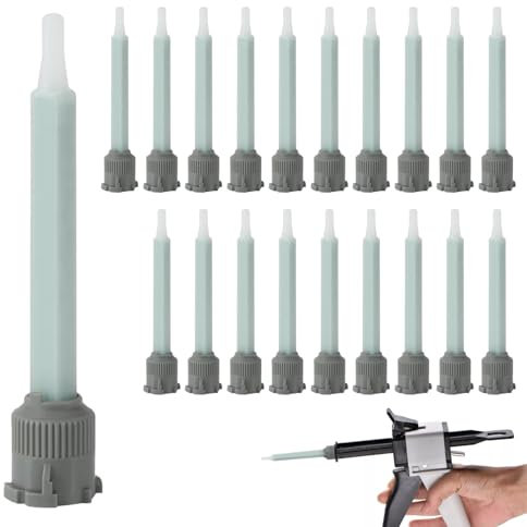 20 Pezzi Miscelatori Statici, Ugelli di Miscelazione 1:1, Erogazione Rapida Della Colla, Installabili con Aghi, per la Miscelazione del Movimento di Riorganizzazione Flusso della Conduttura (verde)