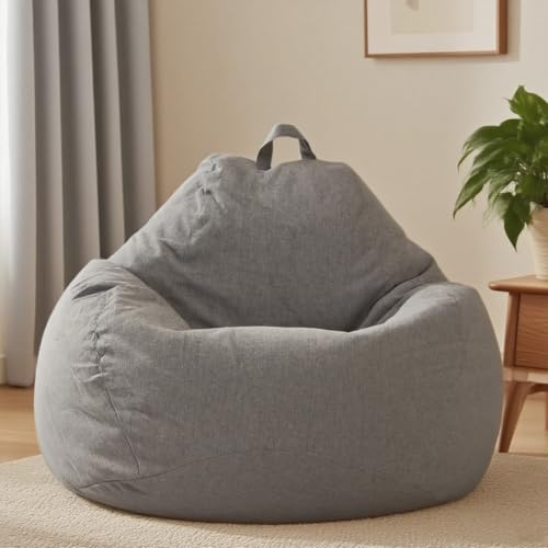 YushengTai Puff Salon Adulto, Puff Gamer XL, Bean Bag con Asa, Solo Funda (Sin Relleno), 100 x 120 cm, para Dormitorio, Oficina, Salón, Terraza