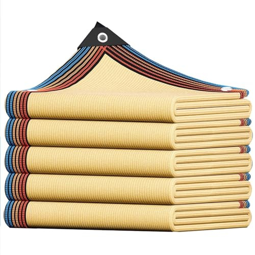 Generico 95% Panno Ombreggiante Beige, Rete Telo Ombra con Occhielli 4 Pin Telo Coprente Protezione Solare Vela Ombreggiante per Balconi, Terrazza 1X1M 1.5X10M 2.5X6M 3X5M 3.5X10M 4.5X15M ﻿(4x6m)