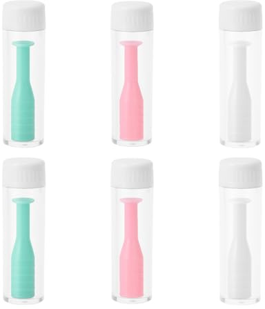 6 Stück Kontaktlinsen Sauger – Kontaktlinsen Einsetzhilfe für Weiche Linsen – Kontaktlinsen Entferner aus Silikon – Kontaktlinsenhilfe Rutschfest – Klar, Rosa, Grün – Hygienisch & Tragbar