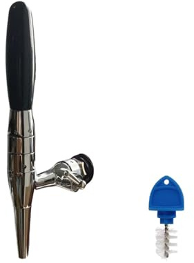 tsingseen life Chrome Keg Beer Faucet for Cold Coffee and Nitro Beer, Homebrew Kegerator Tower Tap with Handle Tap Plastic Black Standard