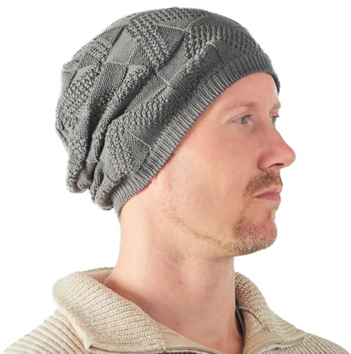 CHARM 100% Cotton Skull Cap Hats for Women, Summer Beanie for Men, Breathable Snug Crochet Skull Cap All Seasons Dark Grey