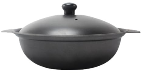 Cast Iron Clay Pot Rice Pot with Lid, Even Heating Yellow Iron Casserole | Energy Storage, Heat Preservation, Multi-purpose Use, Bakelite Handle, Home Cooking, Compact Size