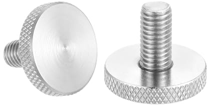 QUARKZMAN Tornillos De Mano M8x16mm Con Moleteado En Diamante, Tornillos De Mano De Cabeza Plana De Acero Inoxidable 304 Con Moleteado, Diámetro De Cabeza De 25mm, 2 Piezas