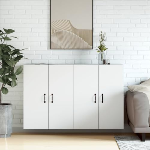 Frdhee Highboard, Küchenbuffet, Küchenschränke, Wohnzimmer Möbel, Wandschränke 2 STK. Weiß Holzwerkstoff Zu Präsentationsräume Gästezimmer Homeoffice