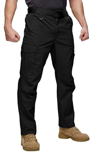 ZITY Pantalones de Trabajo para Hombre, resistentes, de combate, elásticos, tácticos, con múltiples Bolsillos, Cintura semielástica