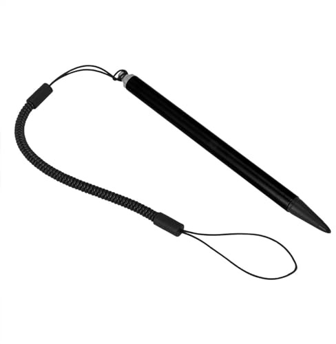 Generic Penna Touch Screen Resistiva con Corda a Molla per Navigatore POS PDA, Protegge lo Schermo Dai Graffi, Adatta per Telefoni Cellulari e Tablet Resistivi (BLACK)
