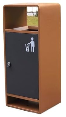 ZHANGXLIOZ-2025 Bote de basura al aire libre Bote de basura con cerradura, contenedor metal cenicero for áreas públicas interiores y exteriores