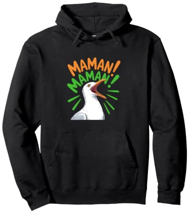 Maman Maman Gabbiano Divertente per la Festa della Mamma Felpa con Cappuccio