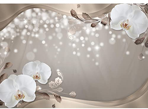 Runa Art Carta da parati fotografica fiori di orchidea Moderno Vello Soggiorno Camera Da Letto Sala - Made in Germany - Grigio 9339010b