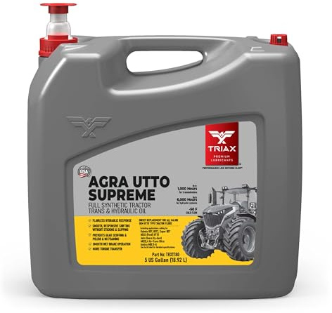 Triax Agra UTTO Aceite Universal totalmente sintético para transmisión hidráulica de tractores y frenos húmedos, para todas las estaciones, fluye en frío a -46°C (balde de 5 galones)