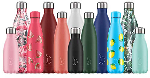 Chilly's Wasserflasche, Edelstahl und wiederverwendbar, auslaufsicher, schweißfrei, Stadtbreak, Paris, 500 ml