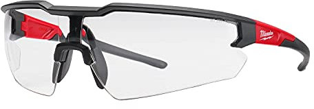 Milwaukee Protective goggles clear scratch resistant and anti-fog, One Size, 4932478763,Red