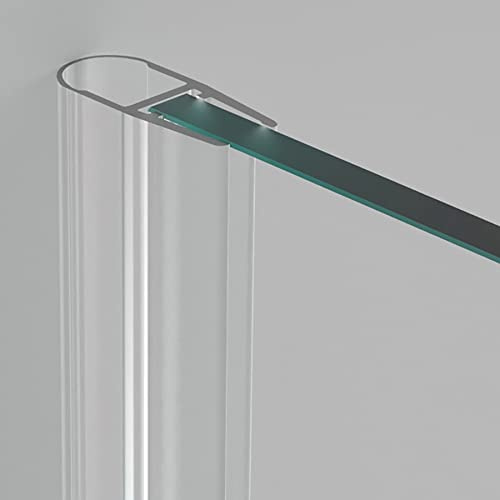 Duschdichtung für Glastüren I 170cm Duschtürdichtung 6mm 7mm 8mm Glas senkrecht I Wasserabweisprofil Duschwand gerade I Duschkabinen Dichtungen I Abdichtung Dusche Balg 12mm