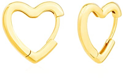 Brandlinger ® Ohrringe Silber 925. Creolen Herz Form. Schmuck Damen vergoldet mit 18 Karat (Silber und Gold) für Frauen und Mädchen. Durchmesser der Creolen 15,5mm.