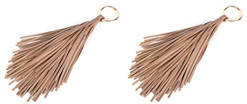 GALPADA 2stücke Pendelkette Für Damen Kreativer Pu- Schlüsselanhänger Mit Quasten Handtaschen Zubehör Für Auto Und Haustürschlüssel Kaffee