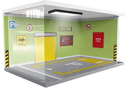 SM SunniMix 1:24 Automodell Parkplatz, Parkplatz Modellauto Diecast Garage Display, Tiefgarage, Auto Garage Vitrine Desktop für Auto Modell Spielzeug Sammlung Display