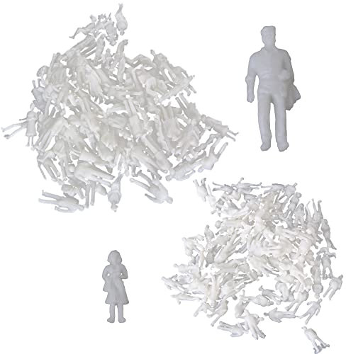 BQLZR 200 Stück Kunststoff Miniaturszenen Modellfiguren 7,6x4mm 1:100 19x6mm 1:200