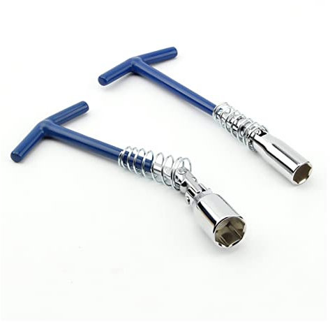 ALMVIS Auto Zündkerze Removal Tool 1 stücke T bar Flexible Schraubenschlüssel Zündkerze Sockelschlüsselwerkzeug 16 / 21mm Sockel Universalgelenktyp Multifunktionale Hülle(16mm)