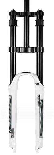 ZECHAO 26 27,5 29 Zoll Doppelschultergabel,160mm Federweg Scheibenbremse 1-1/8 Zoll Fahrrad-Stoßdämpfer MTB Fahrrad Federgabel Schnellspanner (Color : White, Size : 29inch)