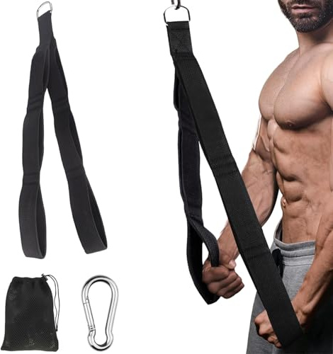 AGOISET trizepsseil für Fitnessstudio mit größerem Bewegungsbereich, 3 Segmente & gepolsterte trizeps Seil, kabelzug zubehör für effektives Herunterziehen, Krafttraining Und Erhöhen Kraft Oberkörpers