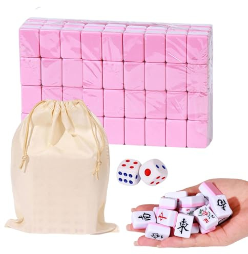 Set da viaggio Mahjong - 144 piastrelle tradizionali cinesi con grande borsa per lo stoccaggio | Game del tavolo resina di melamina durevole per campeggio, picnic e dormitorio | Set di giochi da