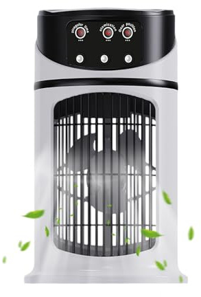 Portable Air Cooler | Desktop Water Cooling Fan | Cooling Device with 3 Gear Speed and LED Light for Camping Office Study Outdoor Apartment Dormitories