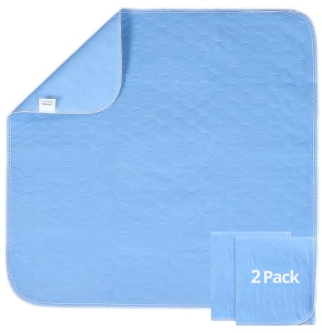 Luvore 2pcs Inkontinenzunterlage Waschbar - 86x92cm, wasserdichte Inkontinenz Bettunterlage, Wiederverwendbare Schutzunterlage für Erwachsene, Kinder und Haustiere