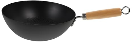 WEKADRIN Wok Forgé Petit Poêlon pour Personne Cuisson sans Revêtement Poêle à Maison Compatible Gaz Ergonomique et