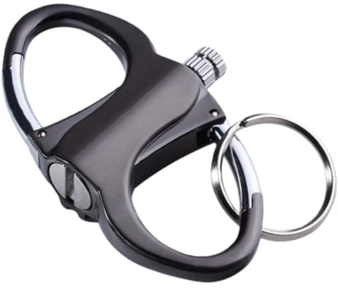 ASPUIC Keychain Ligh-ter, Waterproof Keychain Match Ligh-ter, Permanent Match Infinity Ligh-ter with Keychain, Black Waterproof Keyring Hidden Starter, without Petrol Metal Matchstick(Black)