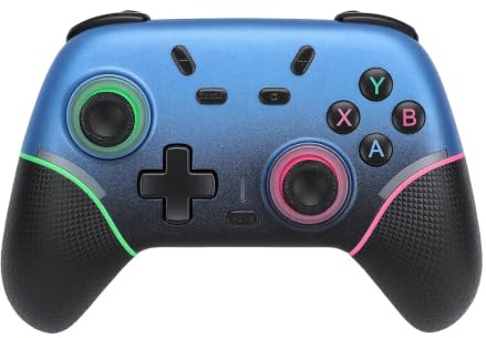 GOWENIC Controller di Gioco Bluetooth per PC |Gamepad RGB Wireless con Pulsanti Posteriori