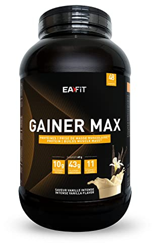 Whey Protein - Eafit Gainer Max - Prise De Masse - Vanille Intense - 2,9 kg | Whey Protein, Prise De Poids Et De Masse Rapide, Source De Glucides, Vitamines, Protéines Musculation, Certifié Anti Dopage